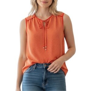 Jones New York polka dot sleeveless lightweight cotton top S like new condition